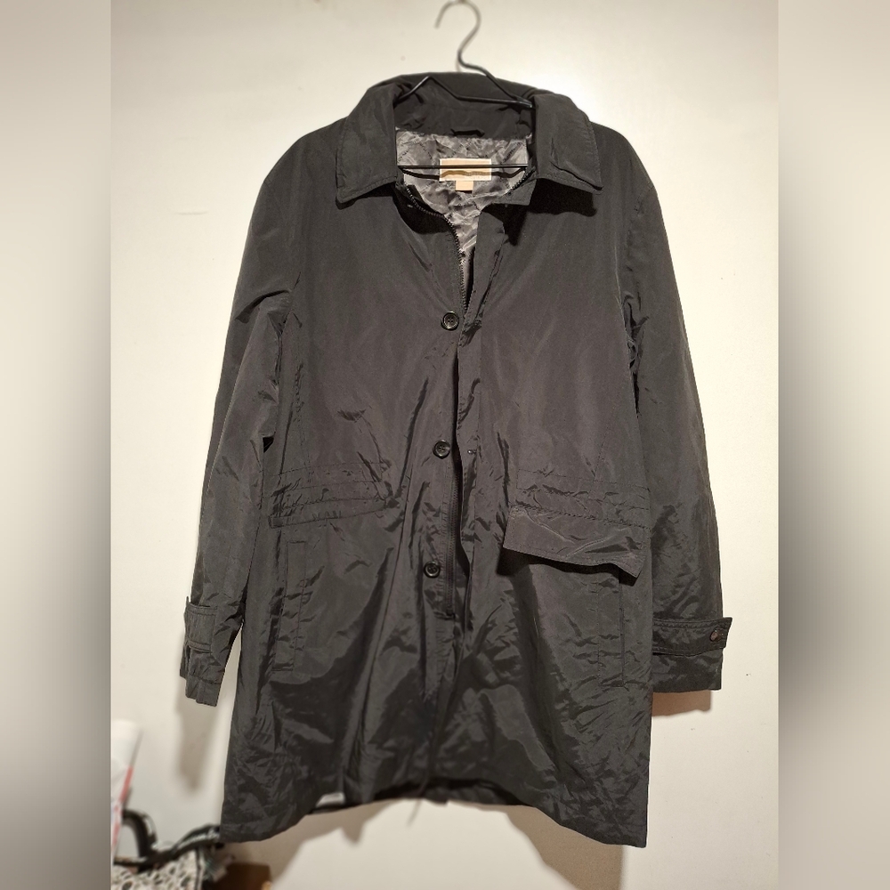 Black Michael Kors Rain Jacket with Hoody